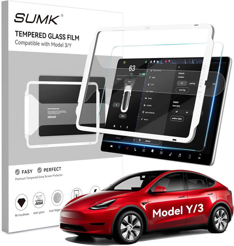 Ctmods 2026 HD & 9H Anti-scratch Tempered Glass Screen Protector for Tesla Model 3/Y Accessories