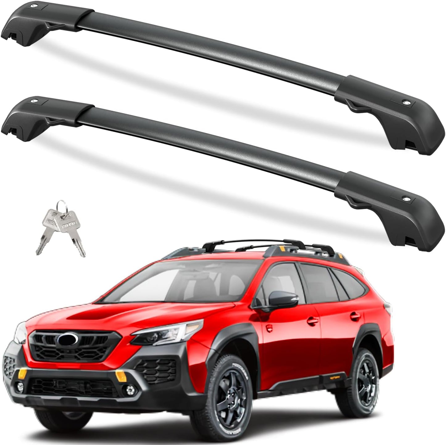 Lockable Roof Rack Cross Bars Compatible with Subaru Forester 2014-2025 with Raised Side Rails (Not for Wilderness)