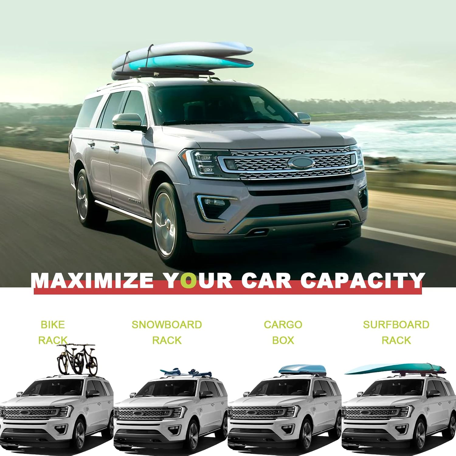 Roof Racks Cross Bars for Ford Expedition/Max 2018-2025 & Lincoln Navigator 2018-2024