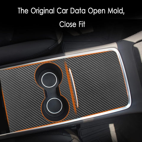 Center Console Wrap Kit Carbon Fiber Compatible with Tesla Model 3/Y(Matte Carbon Fiber)