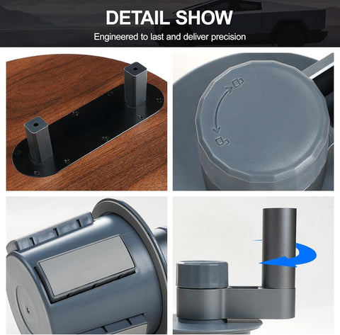 2026 360° Rotating Car Cup Holder - Fits Center Console & Steering Wheel for Tesla Model Y/3/S, Ford F150/Explorer/Maverick & Most Vehicles