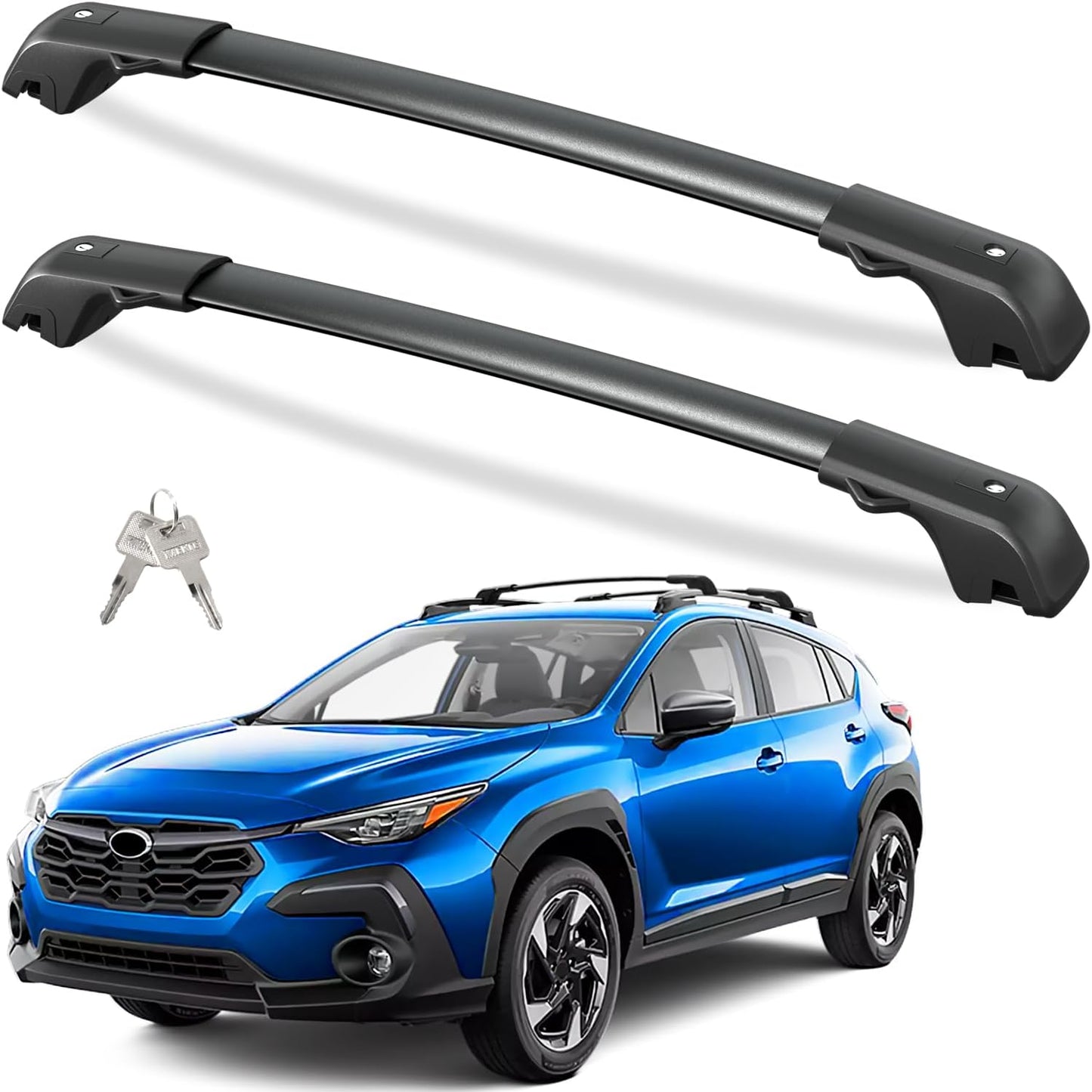 Lockable Roof Rack Cross Bars Compatible with Subaru Forester 2014-2025 with Raised Side Rails (Not for Wilderness)