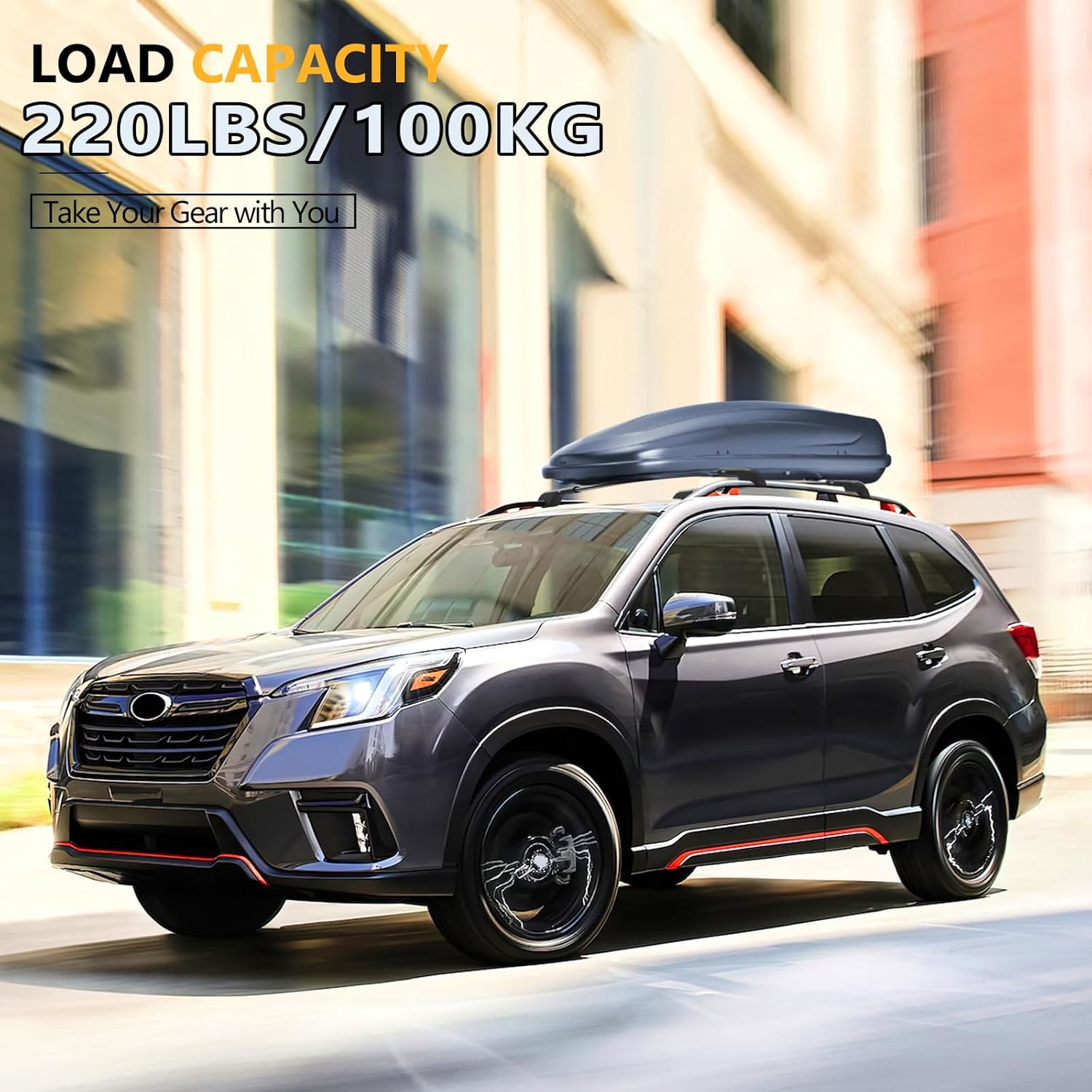 Lockable Roof Rack Cross Bars Compatible with Subaru Forester 2014-2025 with Raised Side Rails (Not for Wilderness)