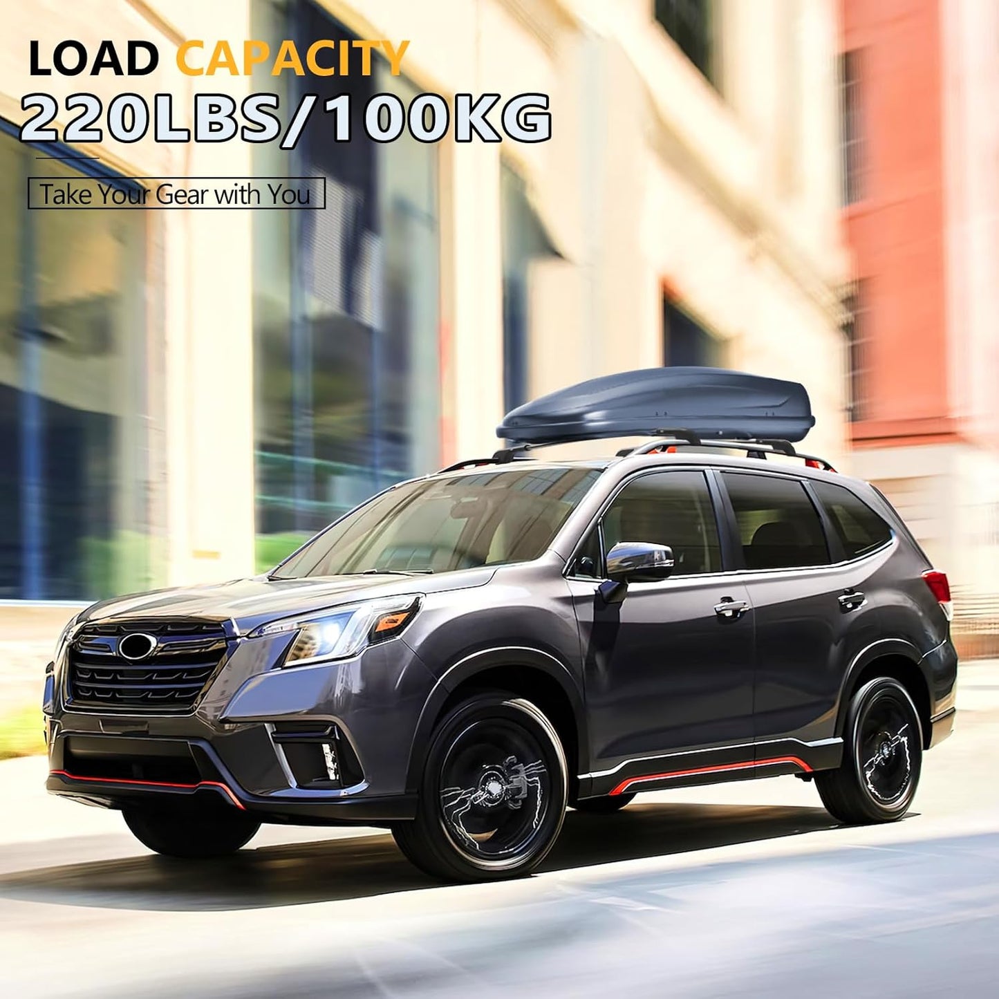 Lockable Roof Rack Cross Bars Compatible with Subaru Forester 2014-2025 with Raised Side Rails (Not for Wilderness)