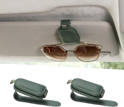 Ctmods 2026 Sunglass Holder for Car, Magnetic Leather Sunglasses Holder and Ticket Card Clip, Car Visor Accessories