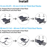 Starlink Mini Roof Rack Mount, 0.47''-1.89'' with Pipe for RV, Poles, Yachts, Campers(Not for Round Profile Bars)