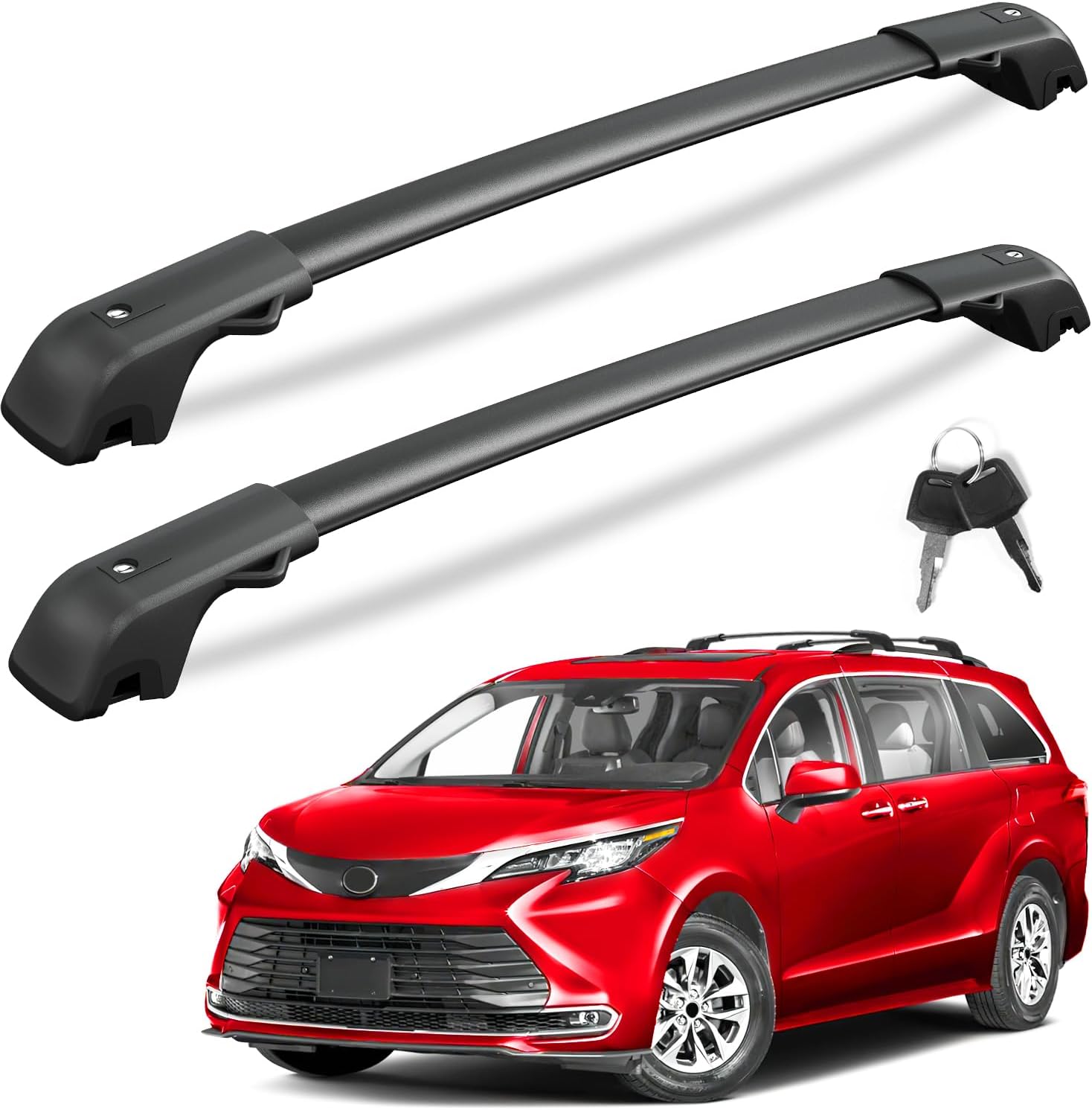 Lockable Roof Rack Cross Bars with Raised Side Rails For Hyundai Santa Fe 2024 2025