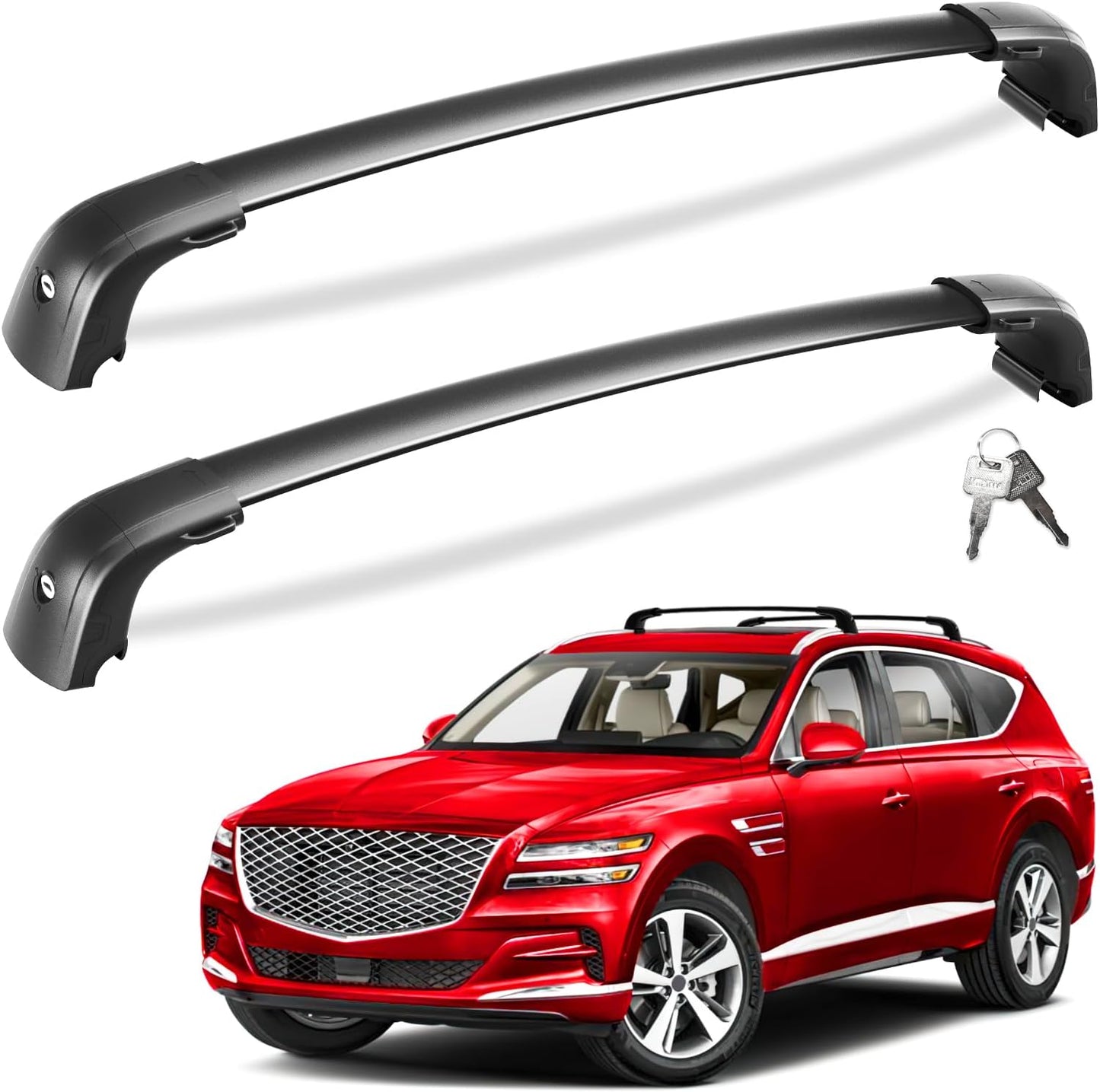 Barras transversales de techo con seguro, color negro, para Chevrolet Suburban y Tahoe 2021-2025, GMC Yukon XL, Cadillac Escalade ESV