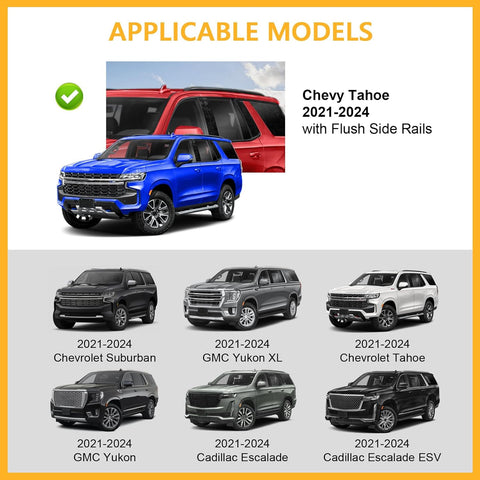 Lockable Roof Rack Black Cross Bars For 2021 - 2025 Chevrolet Suburban & Taho,e GMC Yukon XL, Cadillac Escalade ESV