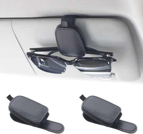 Ctmods 2026 Sunglass Holder for Car, Magnetic Leather Sunglasses Holder and Ticket Card Clip, Car Visor Accessories