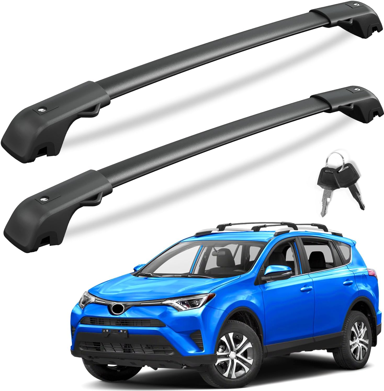 Lockable Roof Rack Cross Bars with Raised Side Rails For Hyundai Santa Fe 2024 2025