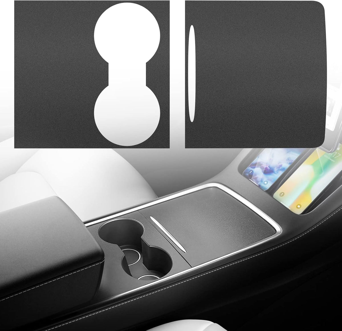 Center Console Wrap Kit Carbon Fiber Compatible with Tesla Model 3/Y(Matte Carbon Fiber)