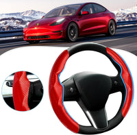 2026 Non-Slip Carbon Fiber Steering Wheel Cover Protector Comfortable Breathable For Tesla Model 3/Y