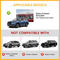 Lockable Roof Rack Cross Bars Compatible with Subaru Forester 2014-2025 with Raised Side Rails (Not for Wilderness)