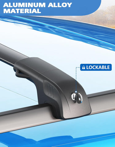 Lockable Roof Rack Cross Bars For Toyota Rav4 2013 - 2018 Black Carrier Luggage