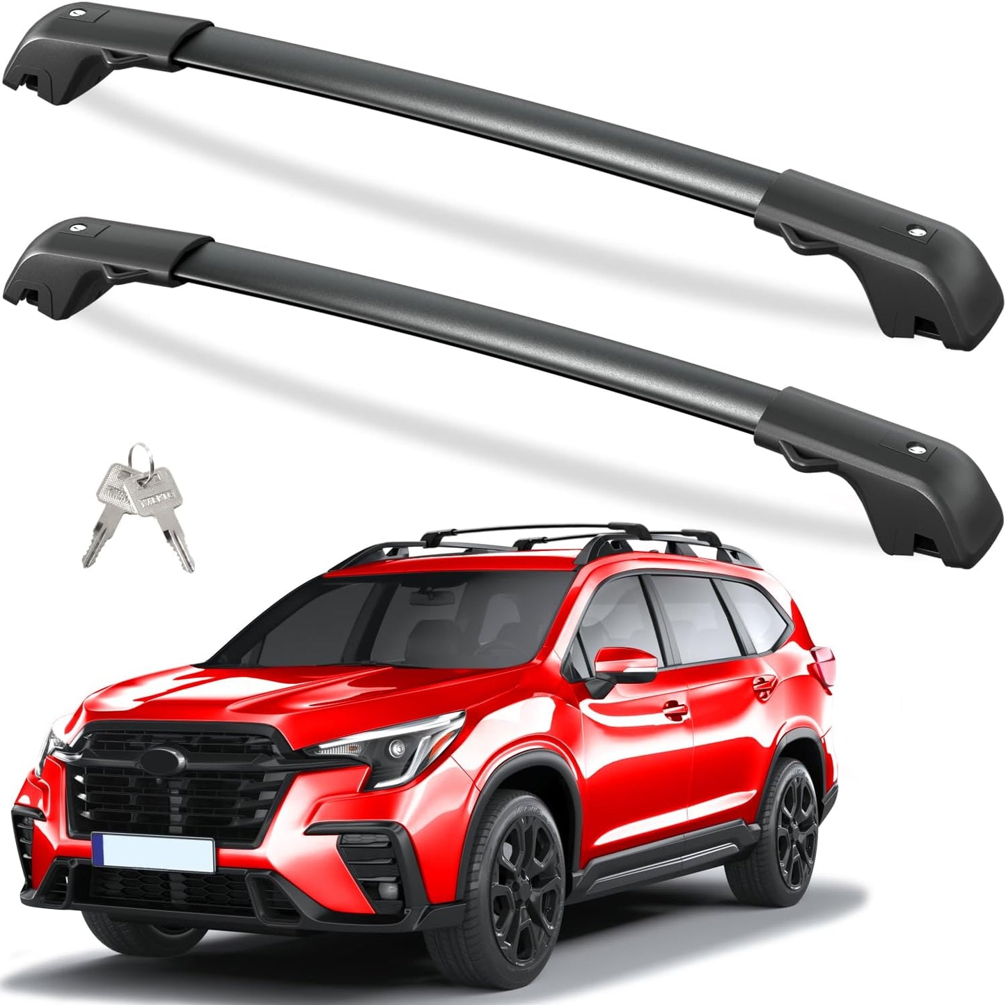 Lockable Roof Rack Cross Bars Compatible with Subaru Forester 2014-2025 with Raised Side Rails (Not for Wilderness)