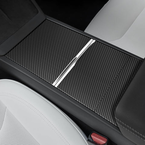 Center Console Wrap Kit Carbon Fiber Compatible with Tesla Model 3/Y(Matte Carbon Fiber)
