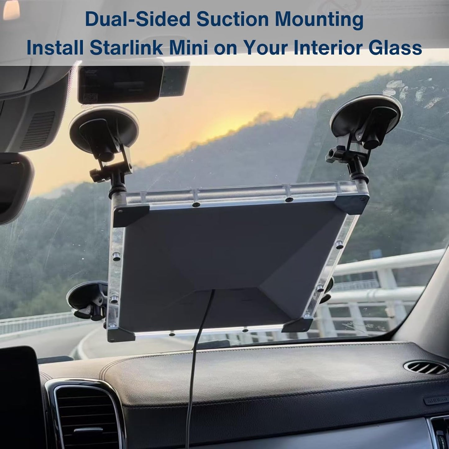 Protective Case with Suction Cups for Starlink Mini - Car Mount Accessories Roof Mount Kit, for Car Roof & Interior Glass RV Truck Travel Trailer