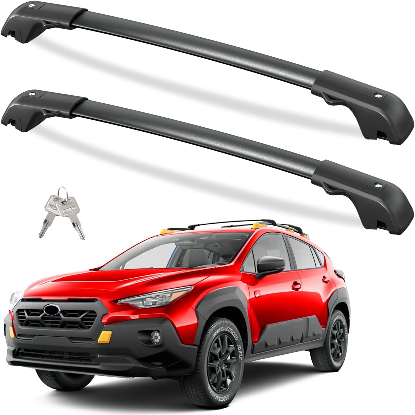 Lockable Roof Rack Cross Bars Compatible with Subaru Forester 2014-2025 with Raised Side Rails (Not for Wilderness)