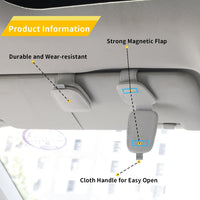Ctmods 2026 Sunglass Holder for Car, Magnetic Leather Sunglasses Holder and Ticket Card Clip, Car Visor Accessories