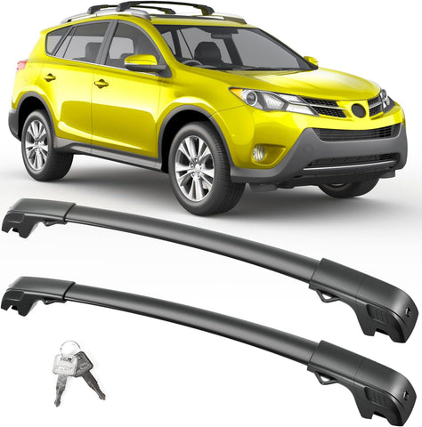 Lockable Roof Rack Cross Bars For Toyota Rav4 2013 - 2018 Black Carrier Luggage