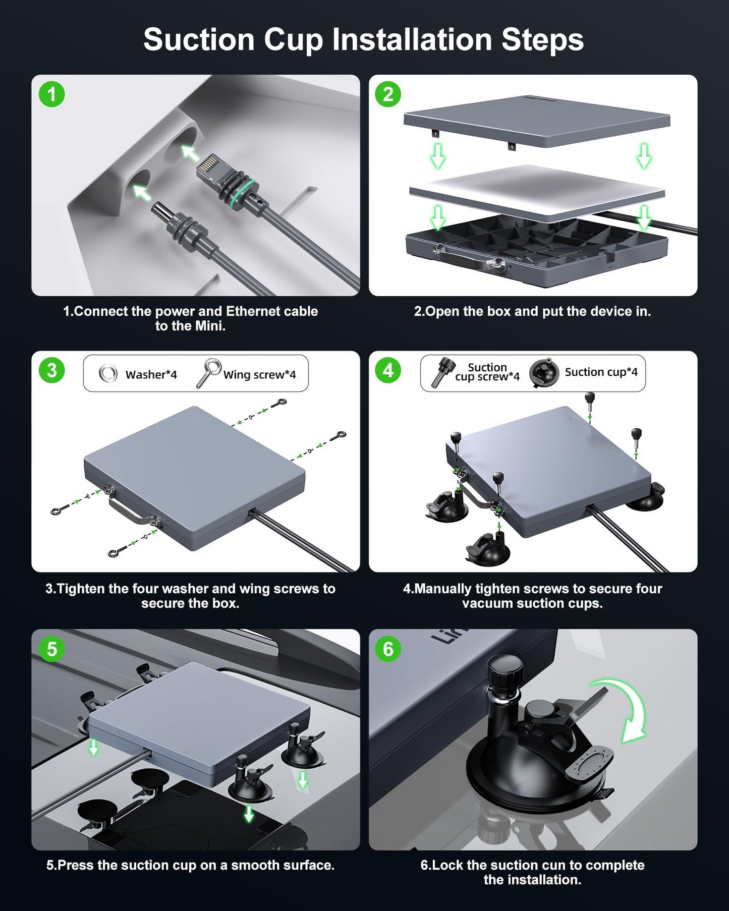 Starlink Mini Magnetic Mount with Protective Case - 200lbs Heavy Duty Suction Cup Roof Rack Kit for RV, Car, Truck