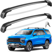 Barras transversales de techo con seguro, color negro, para Chevrolet Suburban y Tahoe 2021-2025, GMC Yukon XL, Cadillac Escalade ESV