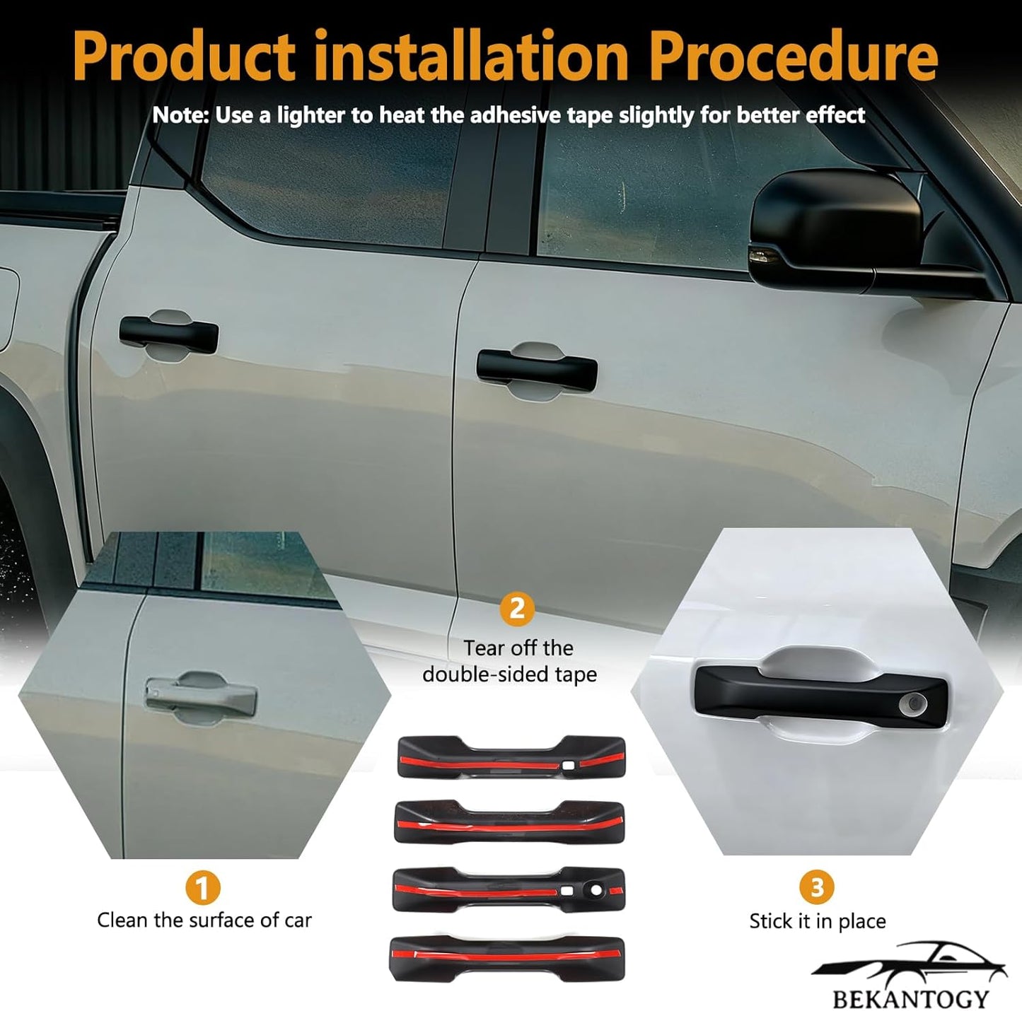 4PCS Exterior Door Handle Cover Trim Compatible with BYD Shark 6 GS 2024 2025 ABS Pickup Exterior Door Handle Protector Trim Cover Exterior Accessories (Matte Black)