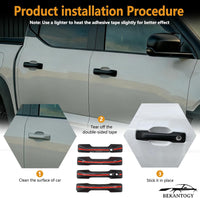 4PCS Exterior Door Handle Cover Trim Compatible with BYD Shark 6 GS 2024 2025 ABS Pickup Exterior Door Handle Protector Trim Cover Exterior Accessories (Matte Black)