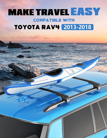 Lockable Roof Rack Cross Bars For Toyota Rav4 2013 - 2018 Black Carrier Luggage