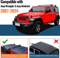 Roof Rack Cross Bars For Jeep Wrangler JK JL Gladiator JT 2007-2025 with Anti-Theft Metal Lock