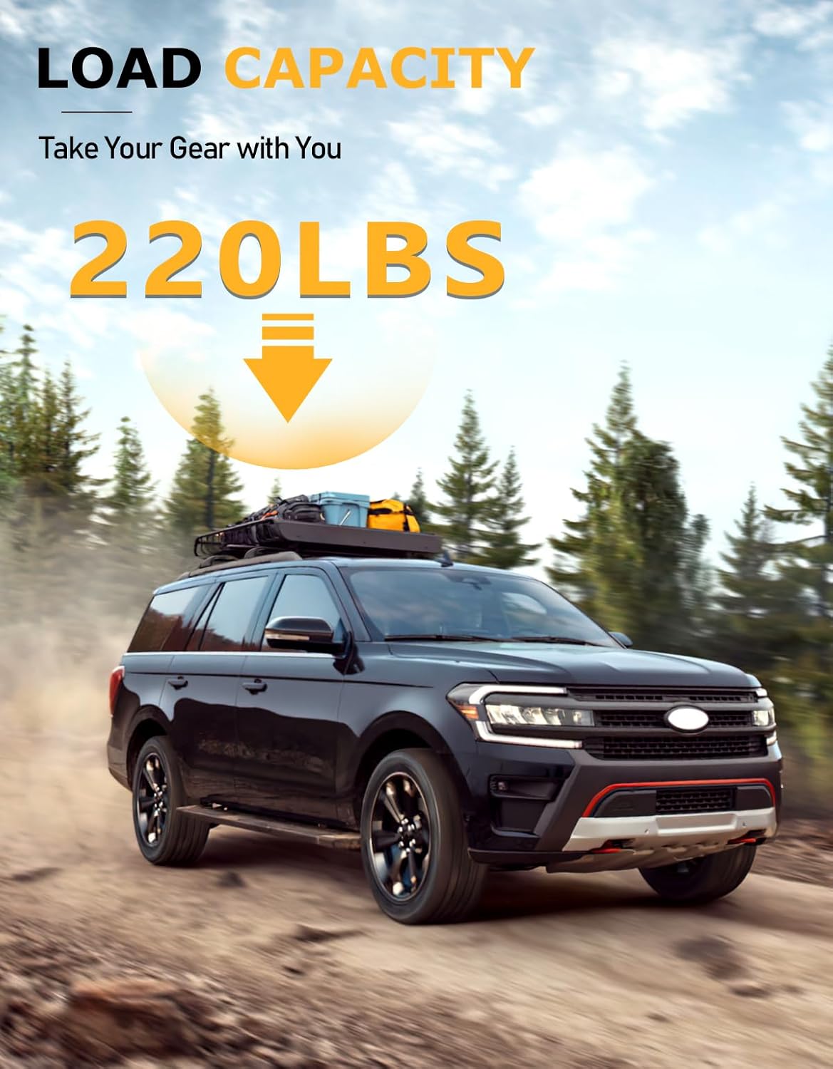 Barras Transversales de Techo de 220 lb para Ford Expedition 2018-2025 y Lincoln Navigator 2018-2024