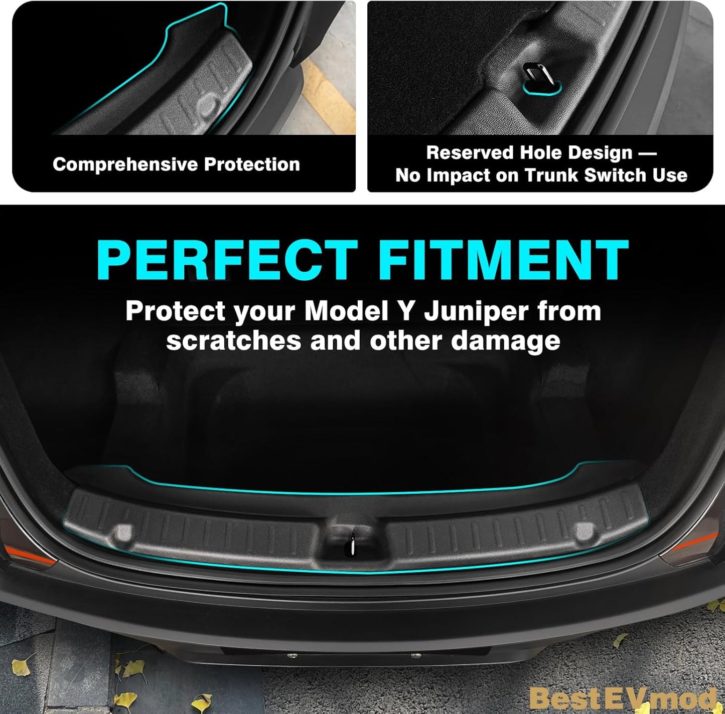 2026 Ctmods Tesla Model Y Upgrade Rear Bumper/Trunk Sill Cover Protector Bumper Guards For Tesla Model Y Juniper