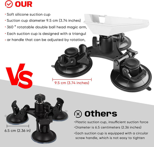 Starlink Mini Roof Triangular Suction Cup Mount 360 ° Horizontal Adjustment Suitable for Smooth Surface Installation Such as roof/sunroof/RV/Windows
