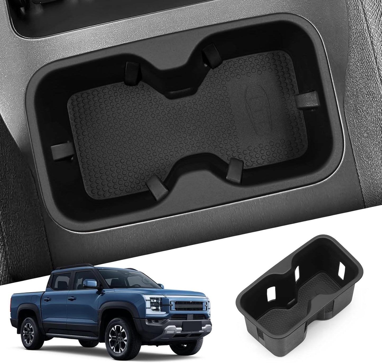 Center Console Cup Holder Insert for BYD Shark 2026 2025 2024 Accessories TPE Drinks Holder Box Organizer Car Interior Black