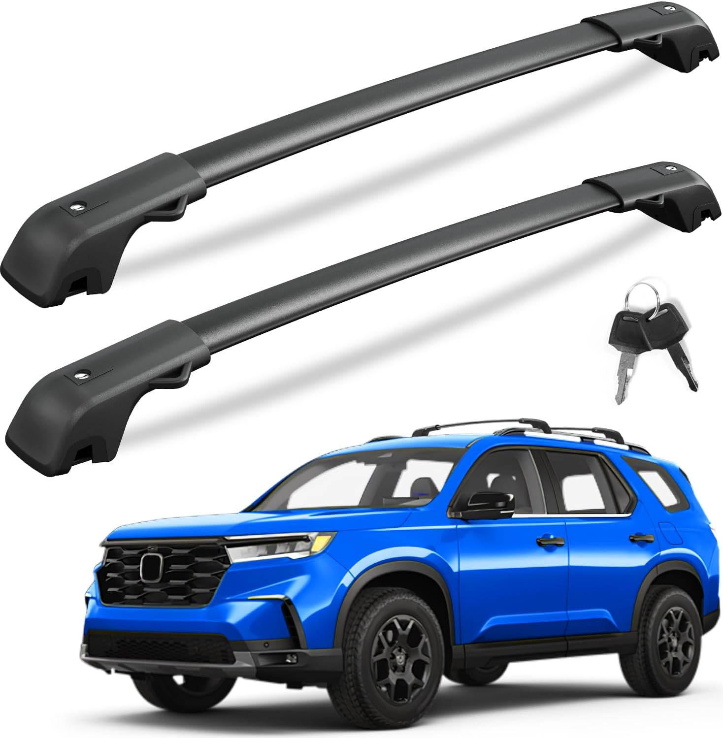Lockable Roof Rack Cross Bars with Raised Side Rails For Hyundai Santa Fe 2024 2025