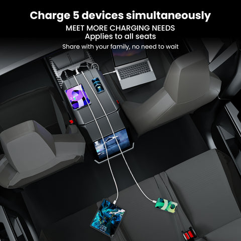 Center Console 110V/USB Charger Hub Outlet With 110V(AC)/5V For Tesla Cybertruck