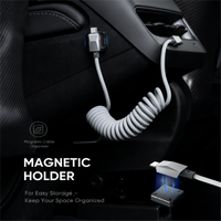 4ft (1.2m) Spring USB-C Cable for Tesla Model Y/3/X/S, Cybertruck-Style Accessories