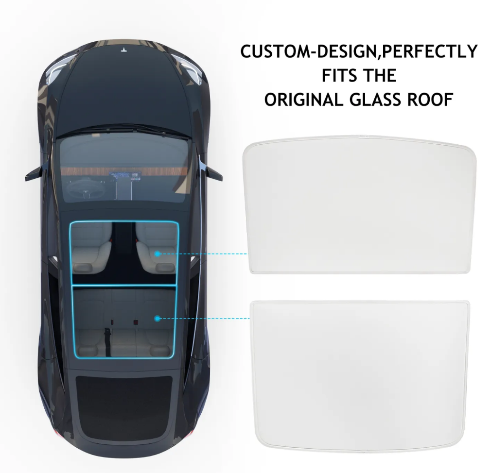 Tesla Sun Shade — seamless integration with headliner
