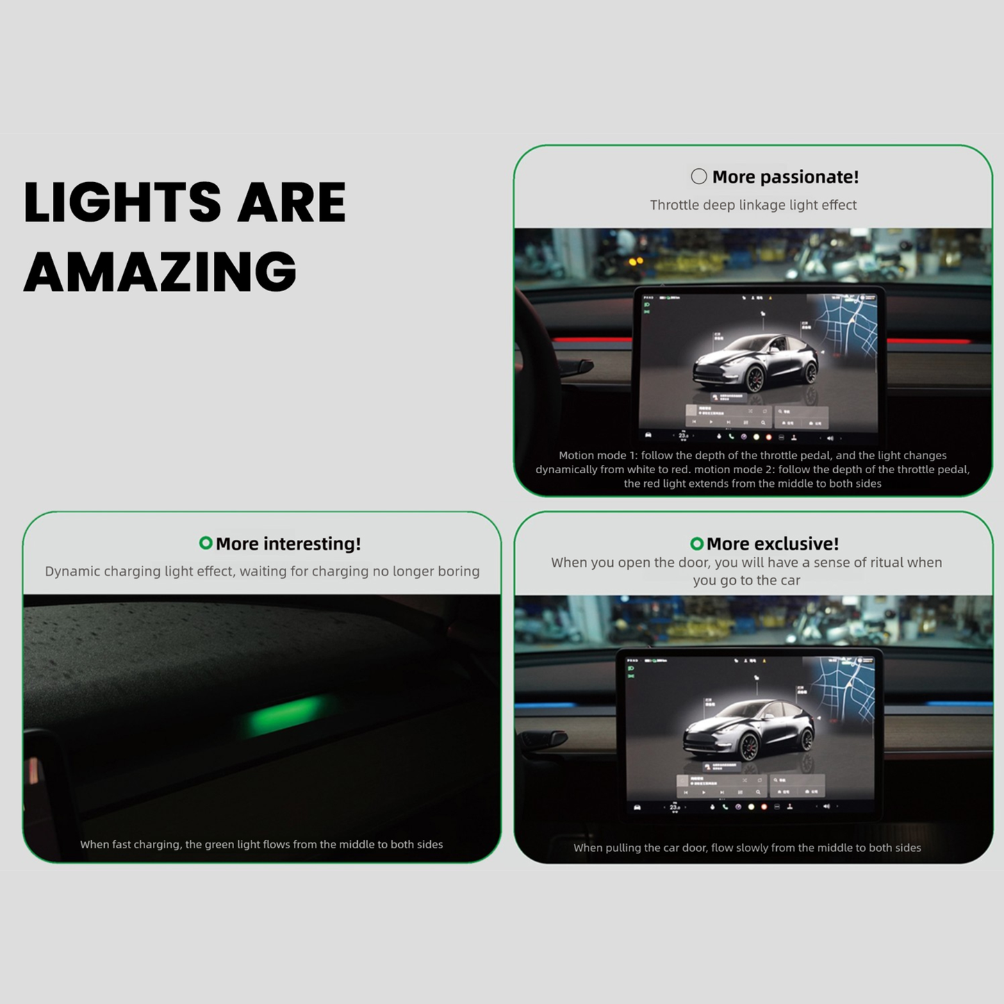 BSD 2.0 Blind Spot Warning System For Tesla Model 3 Highland / Y Juniper/Cybertruck Ambient Lighting