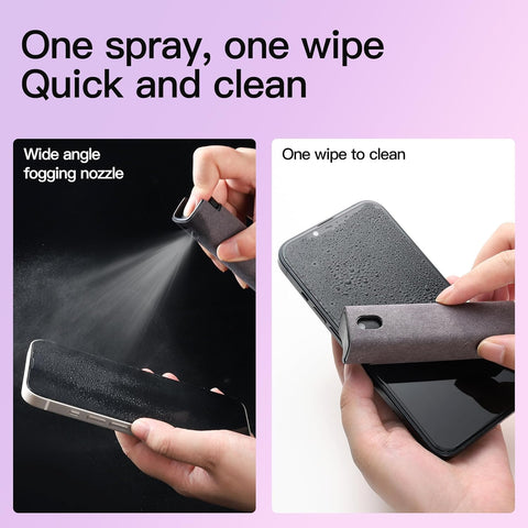 2026 Touchscreen Screen Cleaner Kit 2 Pcs, Phone, Tablet and Car Screen Cleaner, Two in One Spray and Microfiber Cloth