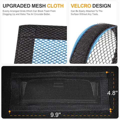 2-Pack Rear Seat Air Condition Outlet Protector with Upgraded Mesh Cloth and Velcro for Tesla Model 3 & Model Y