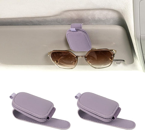 Ctmods 2026 Sunglass Holder for Car, Magnetic Leather Sunglasses Holder and Ticket Card Clip, Car Visor Accessories