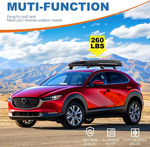 Lockable Roof Rack Cross Bars with Flush Side Rails For Mazda CX30 CX-30 2020 - 2025