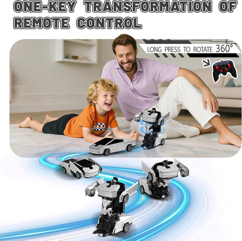 2026 Bluetooth Remote Control Car Cyber-Inspired Transformer Toys Cars One-Button Deformation 360° Rotation Drift Rc Car Robot for 3+ Years Old Boy Toys