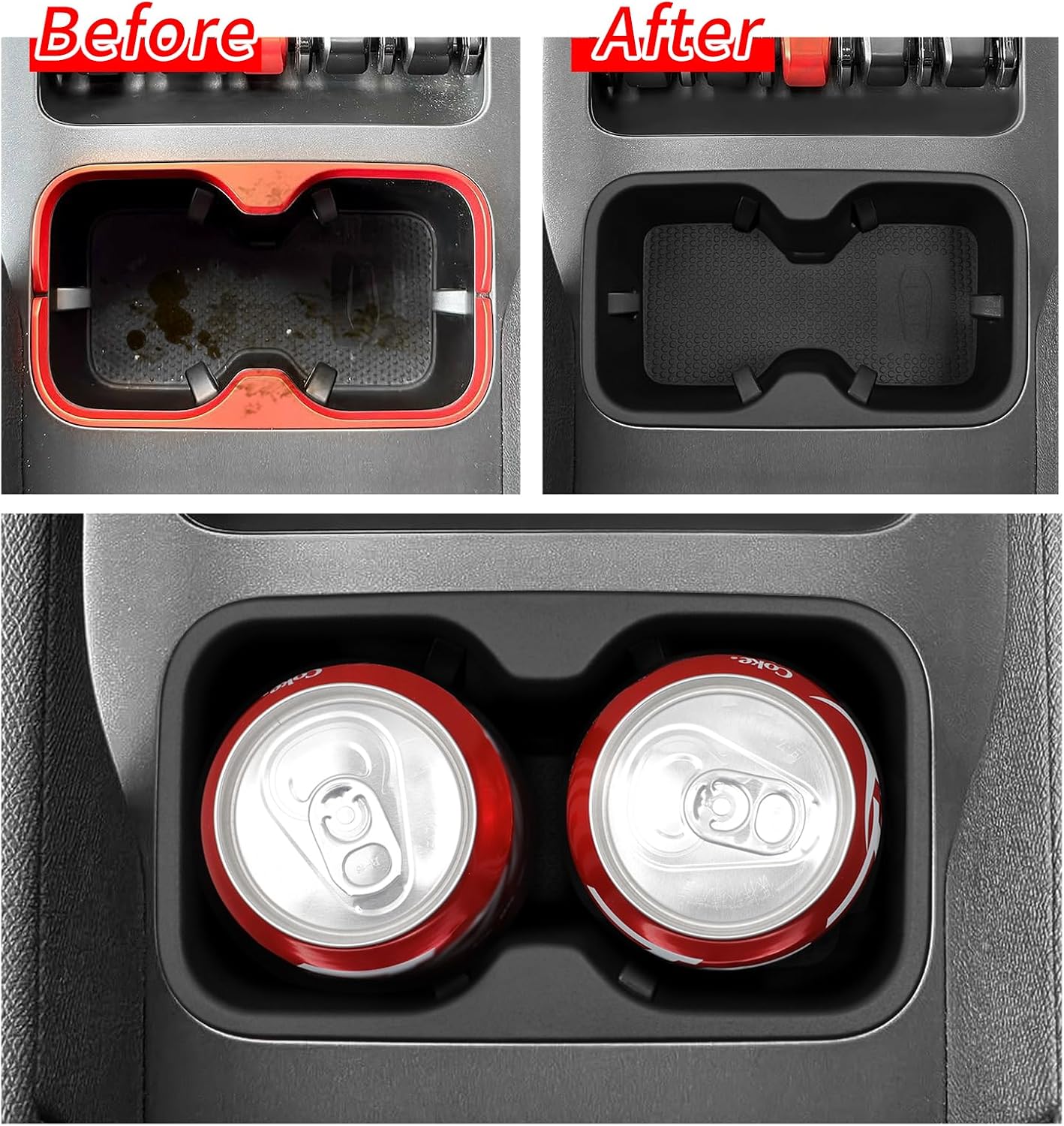 Center Console Cup Holder Insert for BYD Shark 2026 2025 2024 Accessories TPE Drinks Holder Box Organizer Car Interior Black