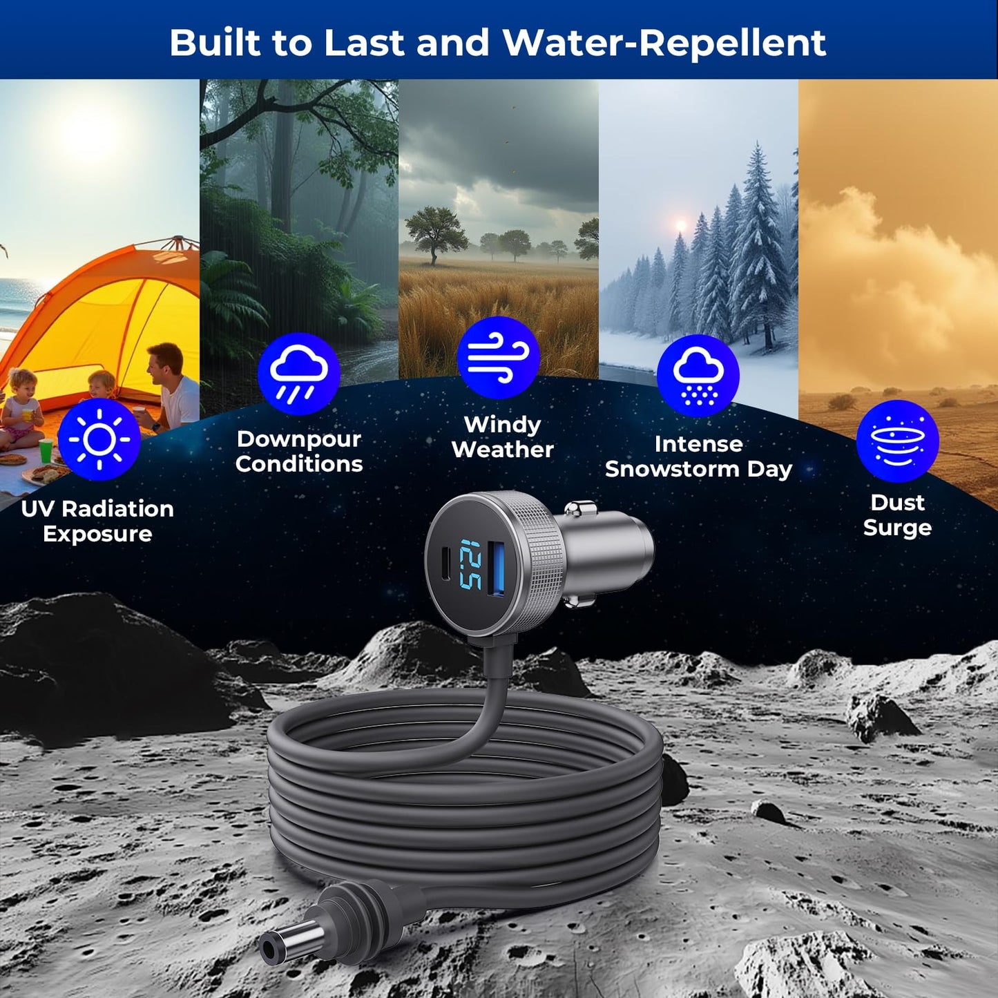 3 in 1 Starlink Mini Cable Car Charger DC Power Cable/Cigarette Lighter Adapter