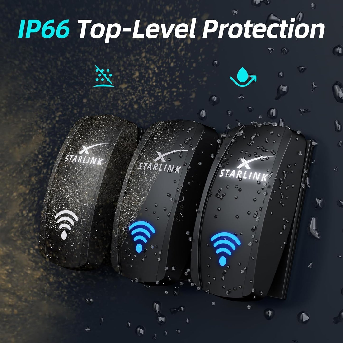 Starlink Rocker Switch, Compatible with Starlink MINI/GEN1-3, Waterproof SPST 5-Pin On/Off Toggle Switch 20A 12V/24V with Jumper Wires, for RV, Marine & Outdoor Satellite Signal Reception Control