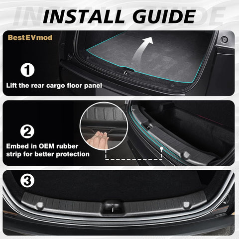 2026 Ctmods Tesla Model Y Upgrade Rear Bumper/Trunk Sill Cover Protector Bumper Guards For Tesla Model Y Juniper