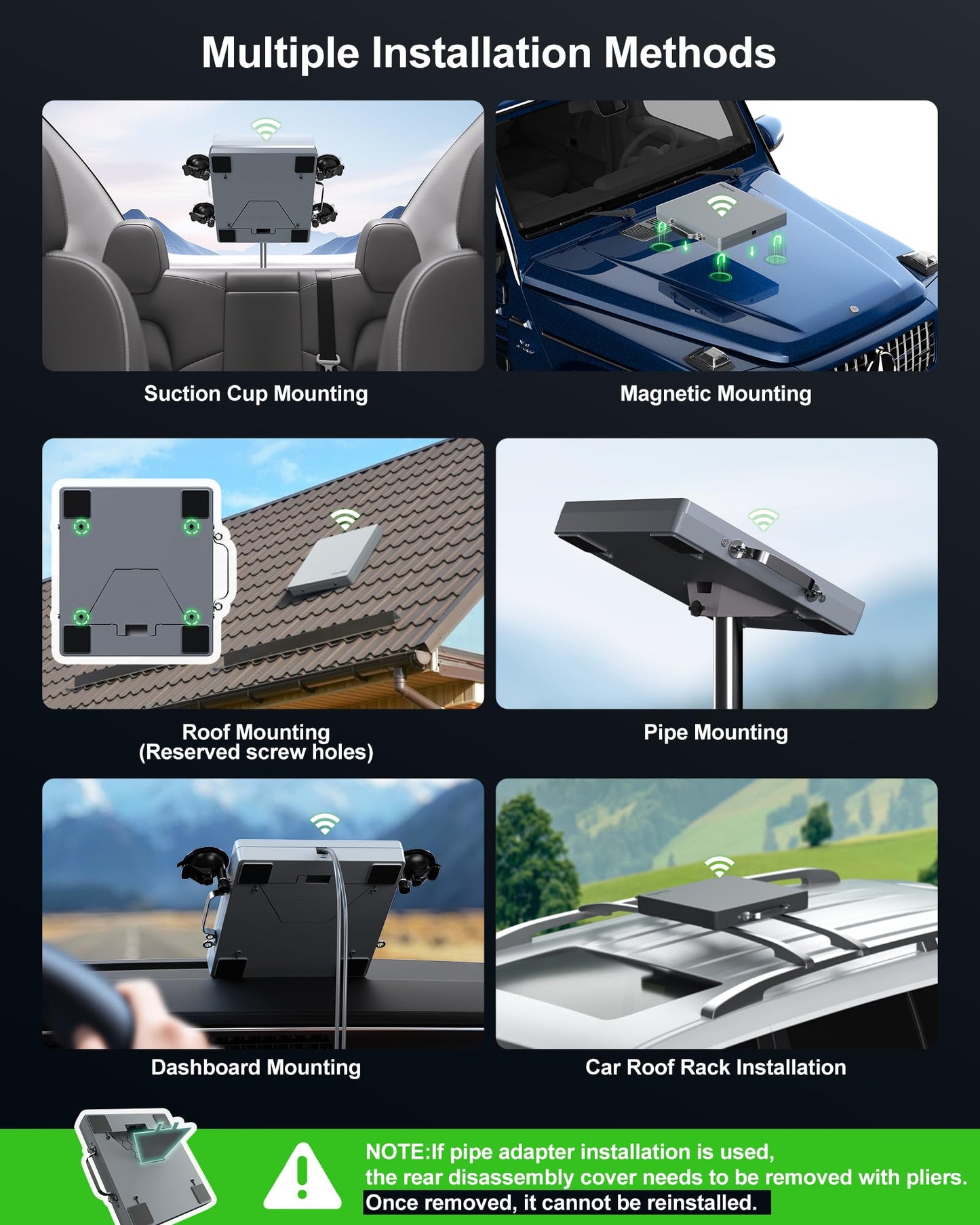 Starlink Mini Magnetic Mount with Protective Case - 200lbs Heavy Duty Suction Cup Roof Rack Kit for RV, Car, Truck